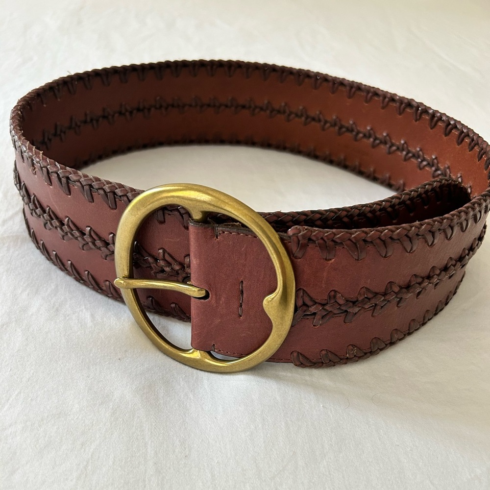 Vintage Ralph Lauren Women's Wide Leather Belt Sz S/M.  with price tag.